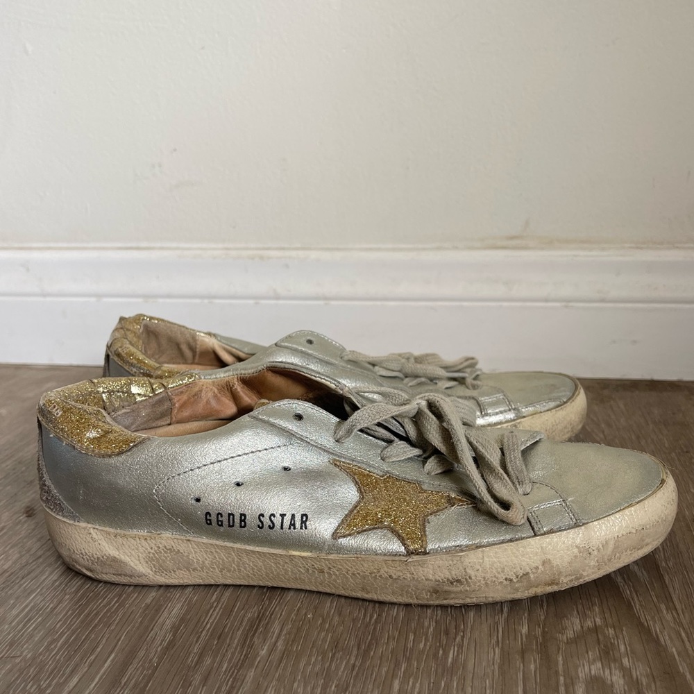 Golden Goose Silver and Gold Sneakers Size 37 / 7-7.5